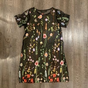 Floral Embroidered Mesh Dress